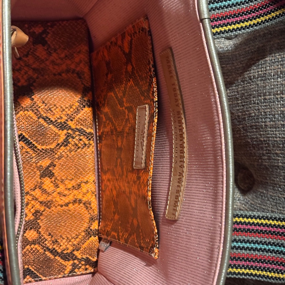 Vintage Consuela Orange Floral Embroidered Shoulder Bag - Picture 2 of 7